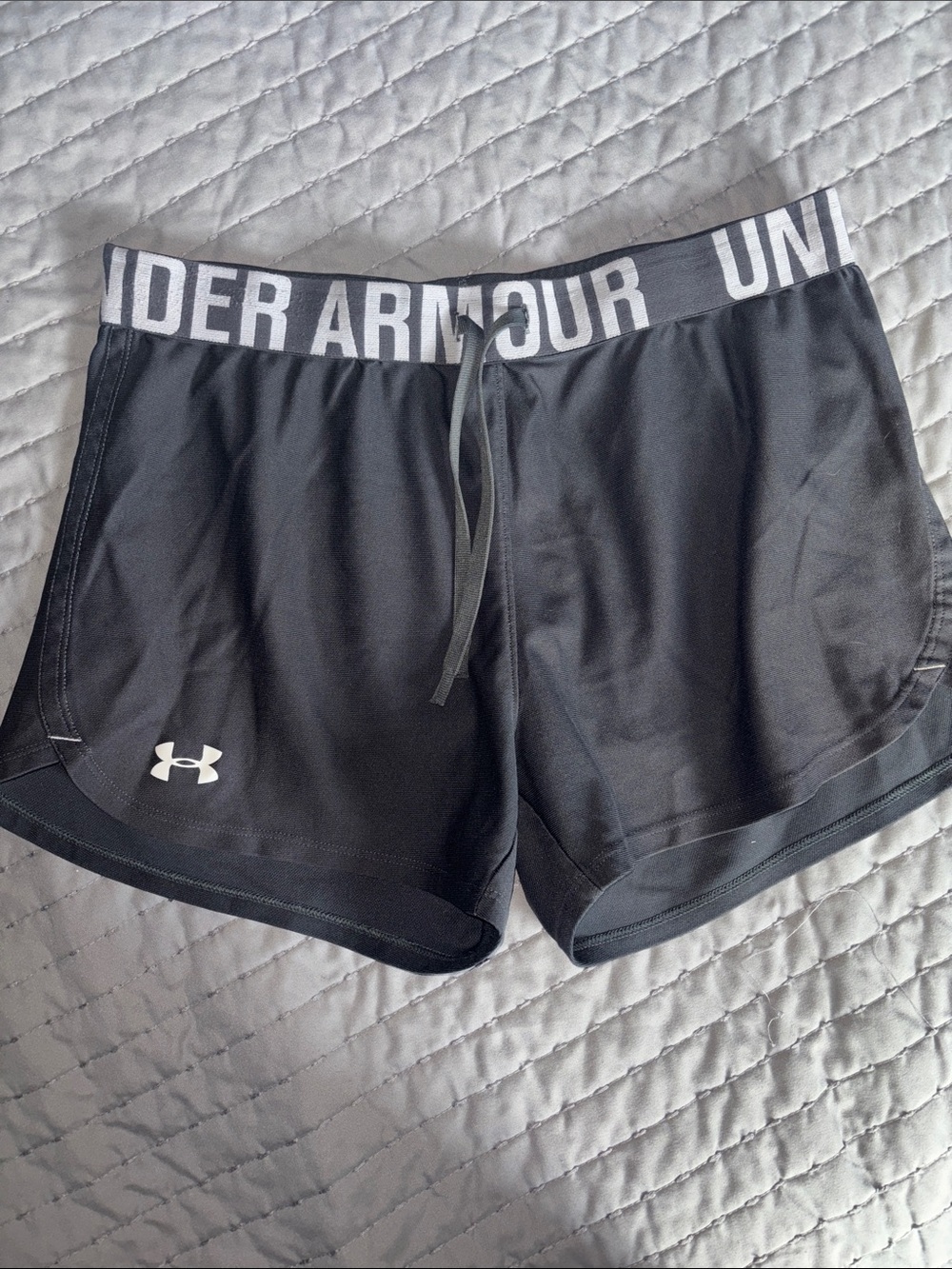 Under Armour Dark Grey Women’s Athletic Shorts with Branded Waistband